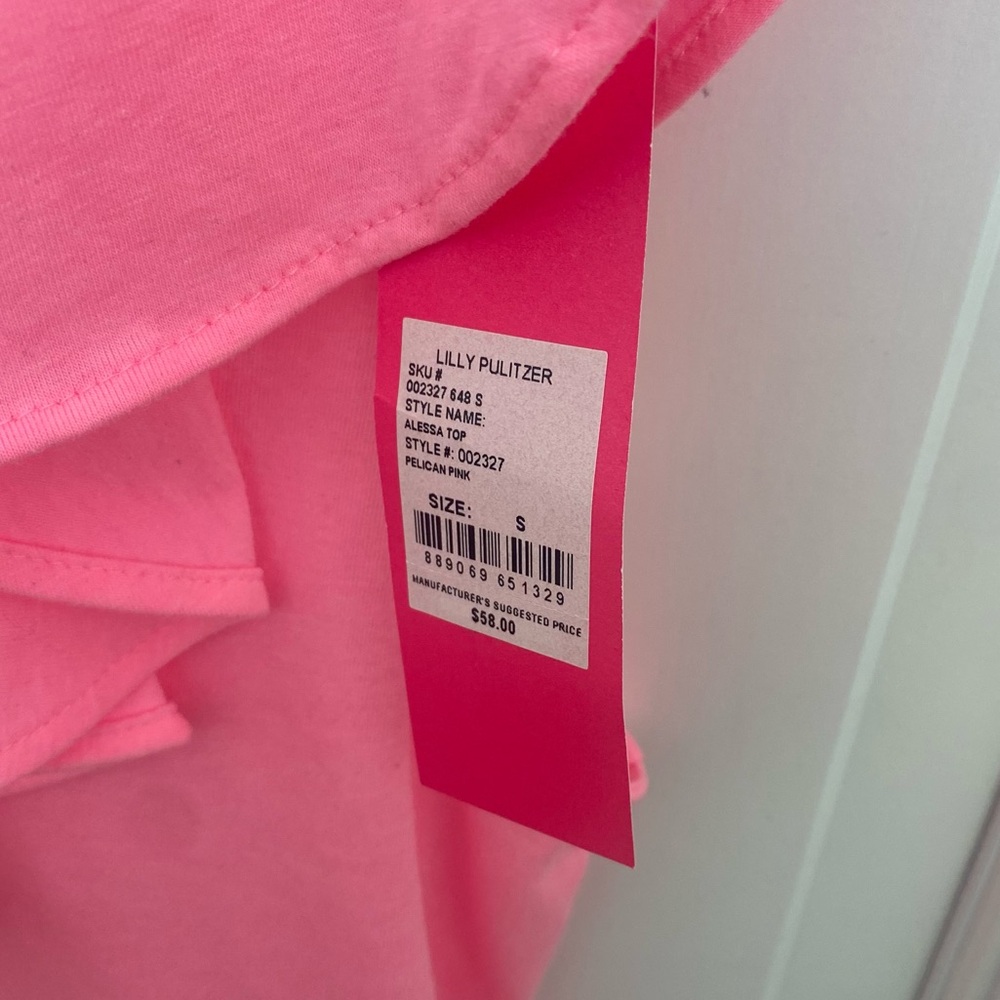 NWT - Lilly Pulitzer Alessa Top, Pelican Pink, size Small - Picture 4 of 7